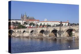 Charles Bridge and the Castle District with St. Vitus Cathedral and Royal Palace-Markus-Stretched Canvas