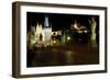 Charles Bridge and The Prague Castle at Night-George Oze-Framed Photographic Print