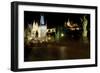 Charles Bridge and The Prague Castle at Night-George Oze-Framed Photographic Print