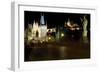 Charles Bridge and The Prague Castle at Night-George Oze-Framed Photographic Print