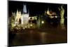 Charles Bridge and The Prague Castle at Night-George Oze-Mounted Photographic Print