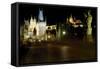 Charles Bridge and The Prague Castle at Night-George Oze-Framed Stretched Canvas