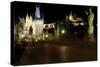 Charles Bridge and The Prague Castle at Night-George Oze-Stretched Canvas