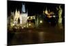 Charles Bridge and The Prague Castle at Night-George Oze-Mounted Photographic Print