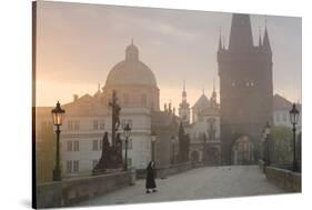 Charles Bridge at Dawn, Prague, Czech Republic-Peter Adams-Stretched Canvas