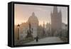 Charles Bridge at Dawn, Prague, Czech Republic-Peter Adams-Framed Stretched Canvas