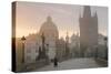 Charles Bridge at Dawn, Prague, Czech Republic-Peter Adams-Stretched Canvas