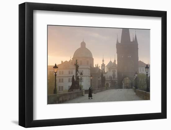 Charles Bridge at Dawn, Prague, Czech Republic-Peter Adams-Framed Photographic Print