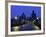 Charles Bridge at Night and City Skyline with Spires, Prague, Czech Republic-Nigel Francis-Framed Photographic Print