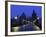 Charles Bridge at Night and City Skyline with Spires, Prague, Czech Republic-Nigel Francis-Framed Photographic Print