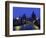 Charles Bridge at Night and City Skyline with Spires, Prague, Czech Republic-Nigel Francis-Framed Photographic Print