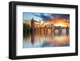 Charles bridge Czech Republic-null-Framed Art Print