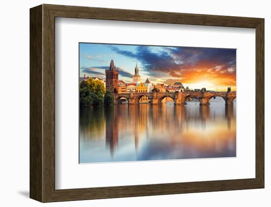 Charles bridge Czech Republic-null-Framed Art Print