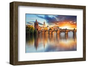 Charles bridge Czech Republic-null-Framed Art Print