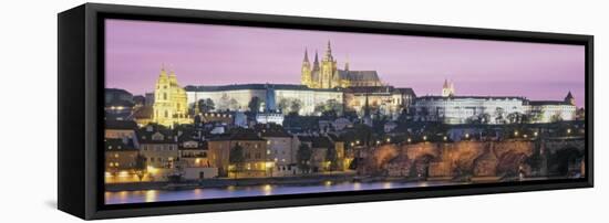 Charles Bridge, Hradcany Castle, St. Vitus Cathedral, Prague, Czech Republic-null-Framed Stretched Canvas