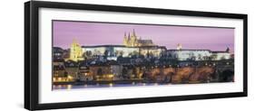 Charles Bridge, Hradcany Castle, St. Vitus Cathedral, Prague, Czech Republic-null-Framed Photographic Print