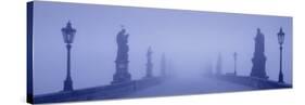 Charles Bridge in Fog, Prague, Czech Republic-null-Stretched Canvas