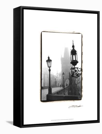 Charles Bridge in Morning Fog I-Laura Denardo-Framed Stretched Canvas