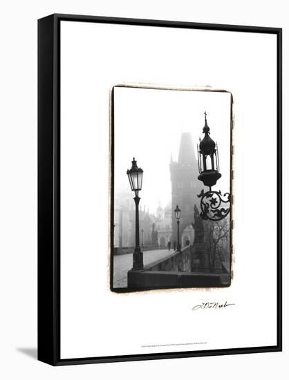 Charles Bridge in Morning Fog I-Laura Denardo-Framed Stretched Canvas