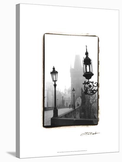 Charles Bridge in Morning Fog I-Laura Denardo-Stretched Canvas