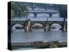 Charles Bridge on the Vltava River, Prague, Czech Republic-Kim Hart-Stretched Canvas