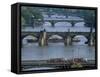 Charles Bridge on the Vltava River, Prague, Czech Republic-Kim Hart-Framed Stretched Canvas
