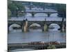 Charles Bridge on the Vltava River, Prague, Czech Republic-Kim Hart-Mounted Photographic Print