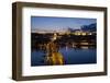 Charles Bridge over the River Vltava and Little Quarter Illuminated at Dusk-Doug Pearson-Framed Photographic Print