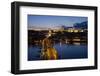 Charles Bridge over the River Vltava and Little Quarter Illuminated at Dusk-Doug Pearson-Framed Photographic Print