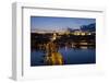 Charles Bridge over the River Vltava and Little Quarter Illuminated at Dusk-Doug Pearson-Framed Photographic Print