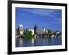 Charles Bridge over the Vltava River and City Skyline of Prague, Czech Republic, Europe-Nigel Francis-Framed Photographic Print