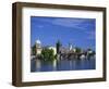 Charles Bridge over the Vltava River and City Skyline of Prague, Czech Republic, Europe-Nigel Francis-Framed Photographic Print