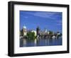 Charles Bridge over the Vltava River and City Skyline of Prague, Czech Republic, Europe-Nigel Francis-Framed Photographic Print