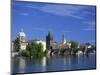 Charles Bridge over the Vltava River and City Skyline of Prague, Czech Republic, Europe-Nigel Francis-Mounted Photographic Print