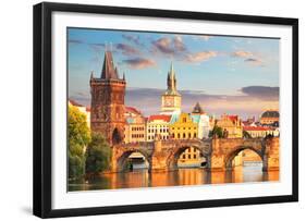 Charles bridge Prague Checkia-null-Framed Art Print