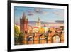 Charles bridge Prague Checkia-null-Framed Art Print