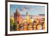 Charles bridge Prague Checkia-null-Framed Art Print