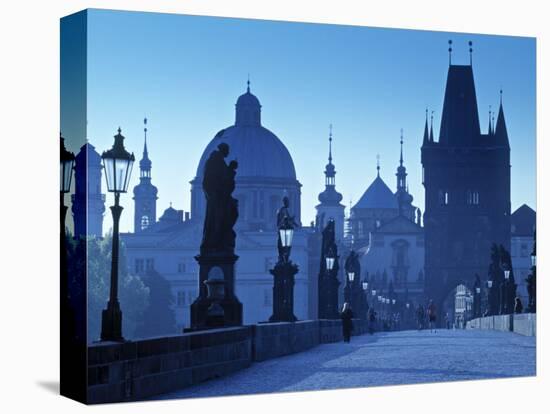 Charles Bridge, Prague, Czech Republic-Walter Bibikow-Stretched Canvas