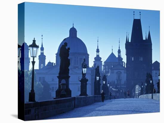 Charles Bridge, Prague, Czech Republic-Walter Bibikow-Stretched Canvas