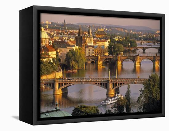 Charles Bridge, Prague, Czech Republic-Walter Bibikow-Framed Stretched Canvas