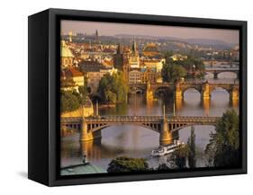 Charles Bridge, Prague, Czech Republic-Walter Bibikow-Framed Stretched Canvas