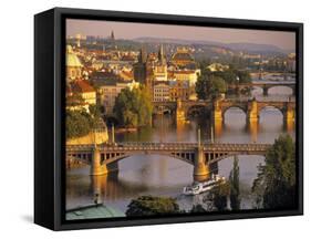 Charles Bridge, Prague, Czech Republic-Walter Bibikow-Framed Stretched Canvas