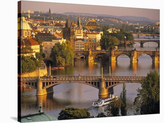 Charles Bridge, Prague, Czech Republic-Walter Bibikow-Stretched Canvas