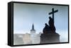 Charles Bridge Statues, Prague, Czech Republic, Europe-Angelo-Framed Stretched Canvas