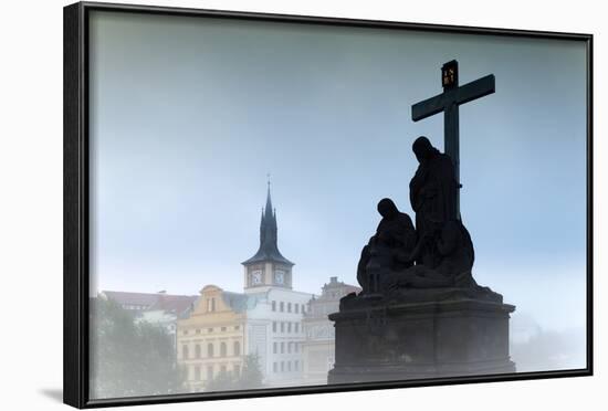 Charles Bridge Statues, Prague, Czech Republic, Europe-Angelo-Framed Photographic Print