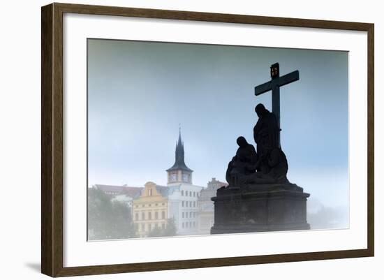 Charles Bridge Statues, Prague, Czech Republic, Europe-Angelo-Framed Photographic Print