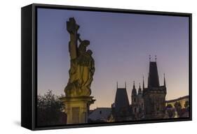 Charles Bridge, UNESCO World Heritage Site, Prague, Czech Republic, Europe-Angelo-Framed Stretched Canvas