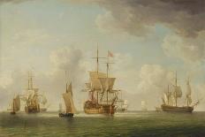 Cutter Close Hauled in a Fresh Breeze, with Other Shipping, C.1750-Charles Brooking-Giclee Print