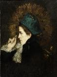 Lady with Peacock Fan, 1882-Charles C. Burleigh-Giclee Print