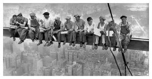 Lunchtime Atop a Skyscraper NYC-Charles C^ Ebbets-Mounted Art Print